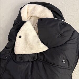 Black Puffer Vest with Cream Lining
